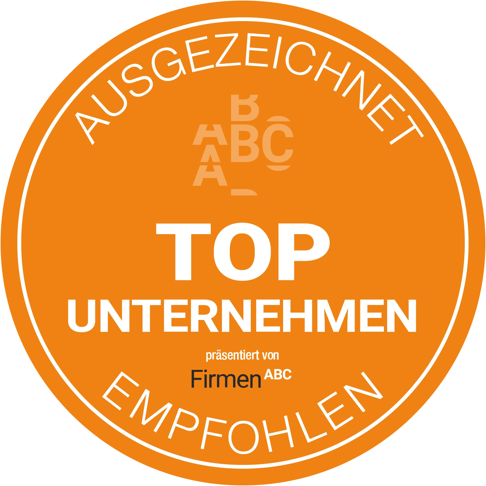 Siegel "TOP Unternehmen präsentiert von Firmen ABC"
